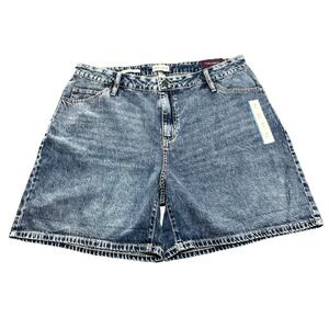 New Ava & Viv Jean Shorts Womens  Blue  High Rise Midi Size 17